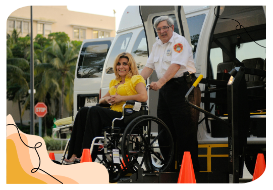 Caregiver assisting a senior with transportation and errand services for safe community access in Virginia, VA
