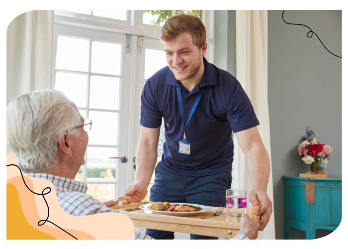 Professional personal care assistance helping a senior with daily living support in Virginia, VA